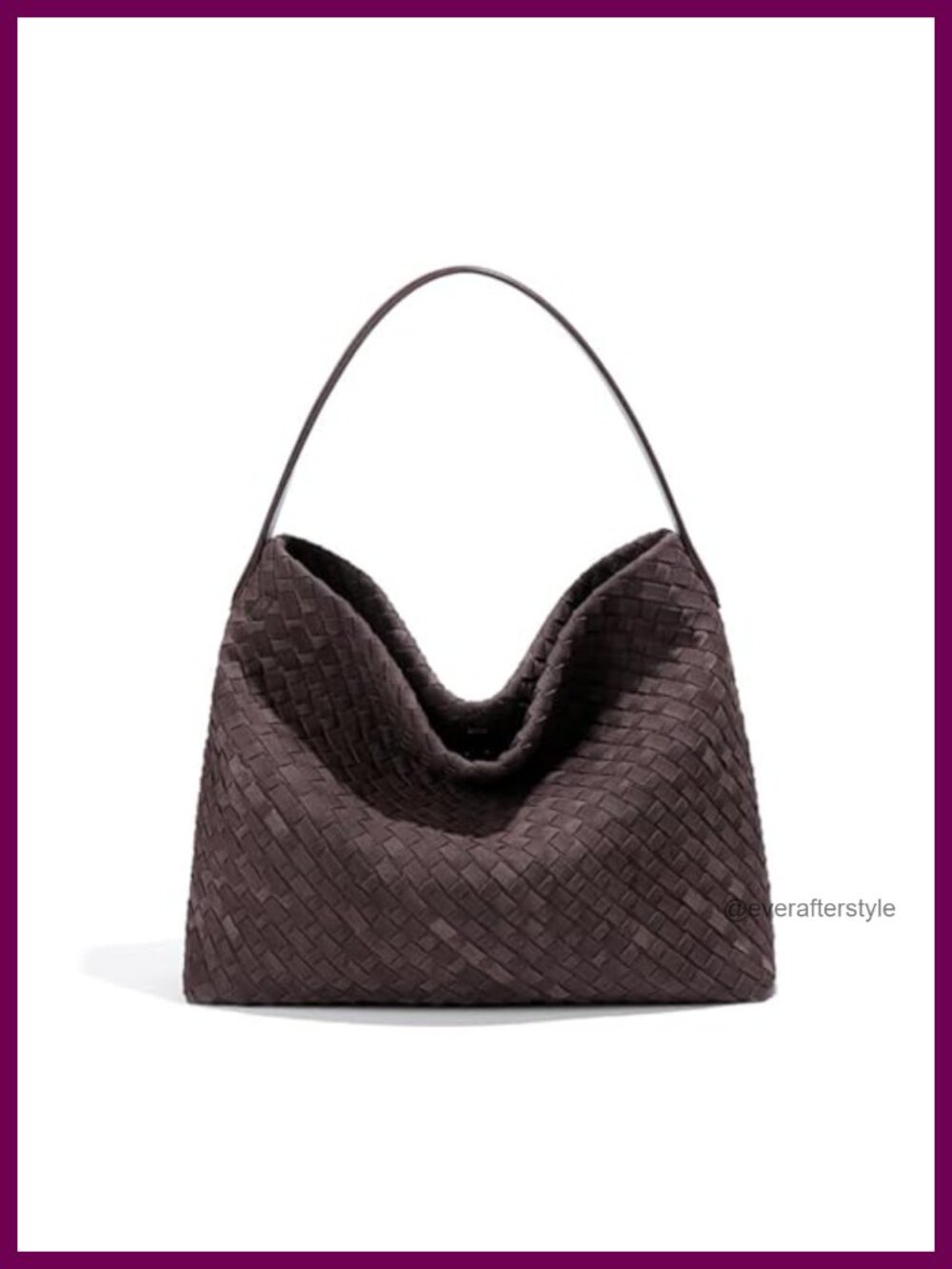 Faux Suede Braided Tote Bag Crescent Shoulder Hobo Purse